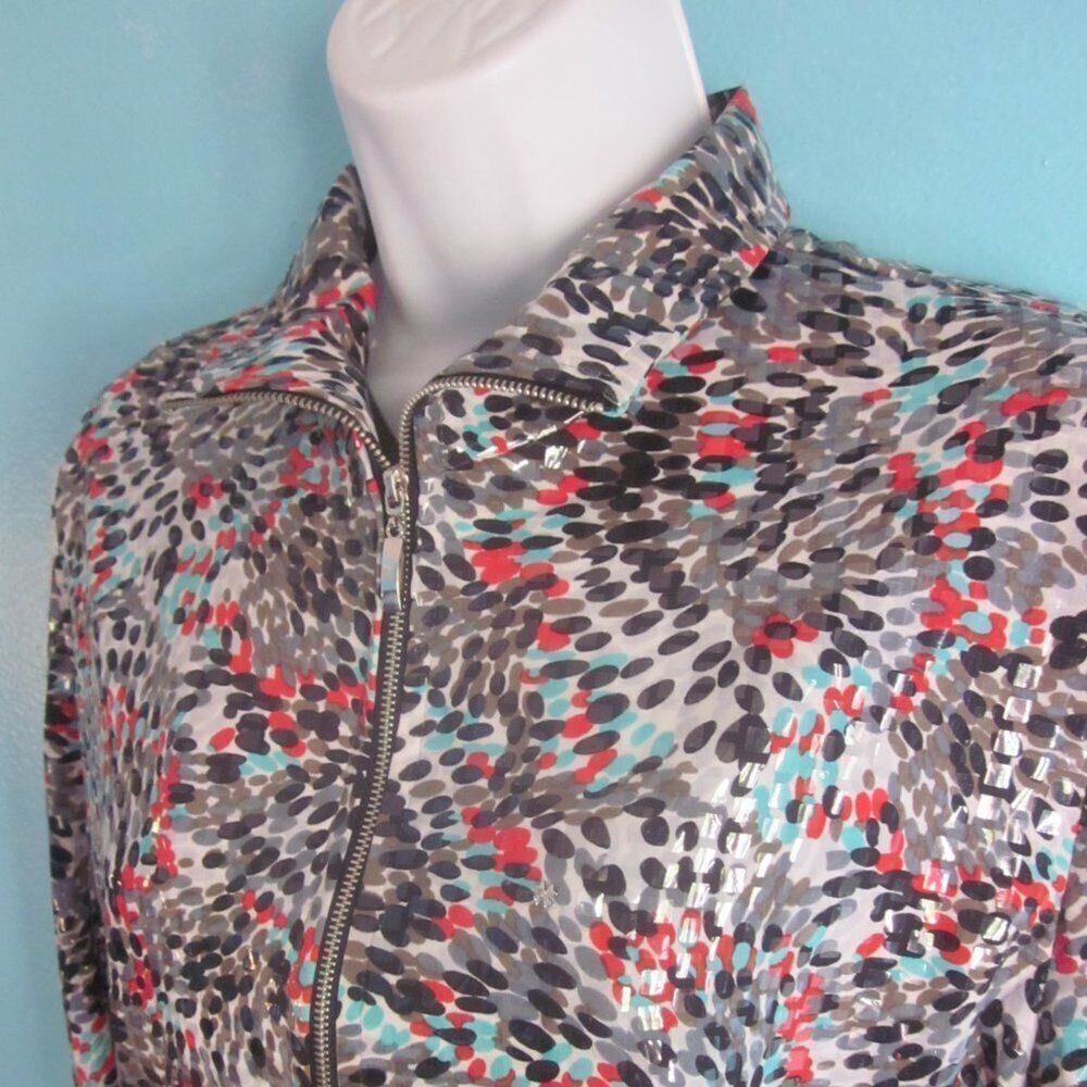 Misook Zip Front Jacket Womens Size M Multicolored Top 44" Bust